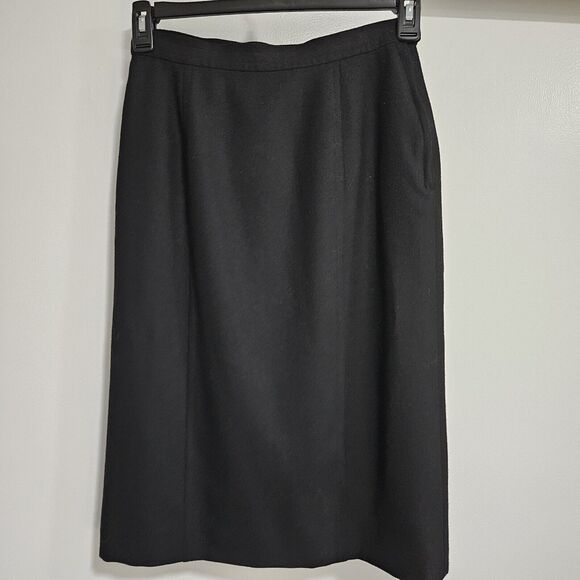 Pendleton Size 10‎  Black Virgin Wool Classic Straight Lined Skirt - Picture 1 of 4